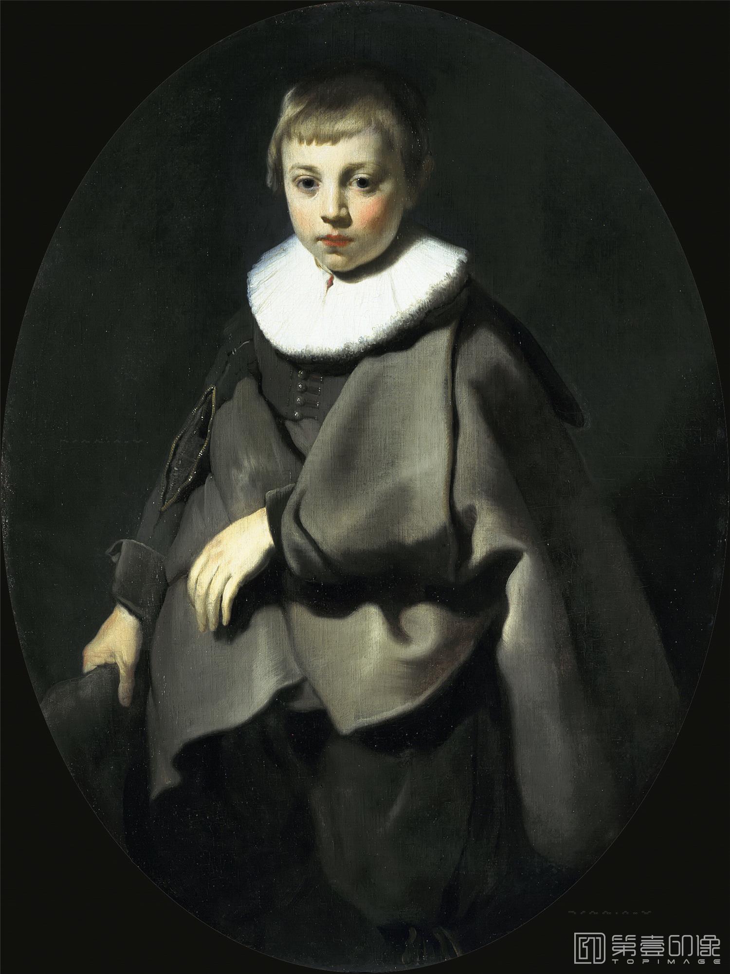 油画-荷兰莫瑞斯泰皇家美术馆Jacob Adriaensz Backer - Portrait of a Boy in Grey-261